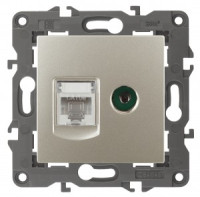 ЭРА 14 Elegance мех. роз. СУ RJ45+TV, шампань 14-3110-04 автоклеммы 4223