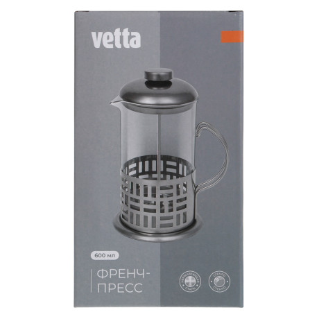 VETTA Френч-пресс 600мл нерж.сталь, стекло