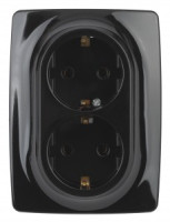 ЭРА 12 роз. СУ 2 мест. 16А земля, черный, автоклеммы 12-2106-06 0812