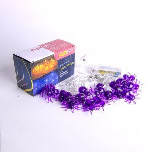 Гирлянда светодиодная "Halloween-4" пауки, 20LED, фиолетовый, 3м, 2xАА, Funray