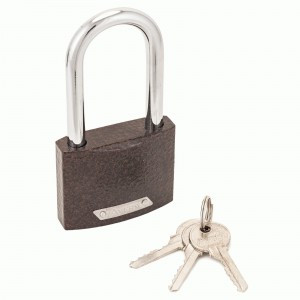 Замок навес Аверс PD-01-63-L чугун, Ш61*В123мм, удлин. дуж d=9мм автомат, 3анг кл.(48,6)