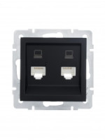 Lezard VESNA мех. роз. комп СУ 1 мест. черный бархат (2хRJ45) (корп. ABS) 742-4288-141