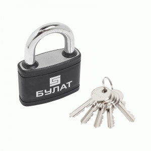 Замок навесной БУЛАТ ВС 366 ПЛ чугунный в пластике 5кл. d=10,5мм (36,6)