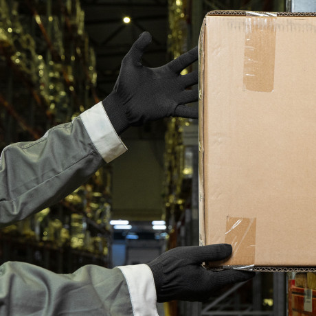 Перчатки Нейлон, 13 класс, черные, XL