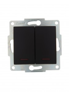 Lezard KARINA мех. выкл. СУ 2 кл. 10А инд. чёрн. бархат (корп. ABS) 707-4288-112