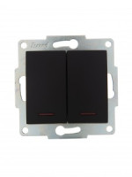 Lezard KARINA мех. выкл. СУ 2 кл. 10А инд. чёрн. бархат (корп. ABS) 707-4288-112