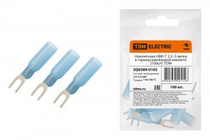 TDM наконечник НВИ-Т 2,5–5 вилка в термоусаживаемой манжете (уп.100шт, цена за ГУ) SQ0589-0105