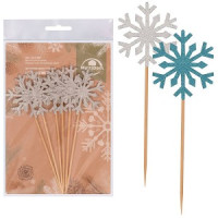 Шпажки для канапе &quot;Снежинки&quot; 14 см, н-р 6шт/уп,цена за уп (кратность 6!!!) VL2-280 Мультидом