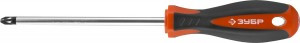 Отвертка ЗУБР "МАСТЕР", Cr-v, эргономичная двухкомпонентная рукоятка, PZ3x150мм