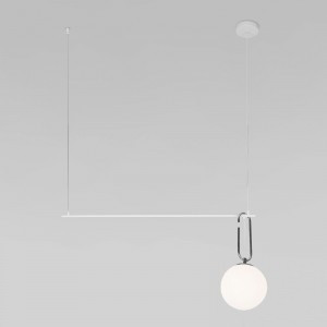 Eurosvet св-к подвес. Е27 1x40 Вт 950х200х1160 металл белый/белый мат./латунь Riche 70143/1 a060838