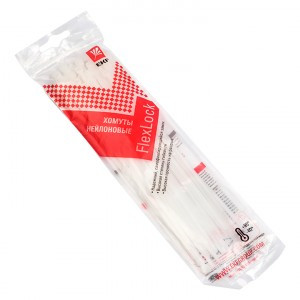 EKF хомут нейлон PA6.6 белый 4.8x200 (50шт) FlexLock (DuPont) PROxima plc-fl-ctsw-4.8x200-r