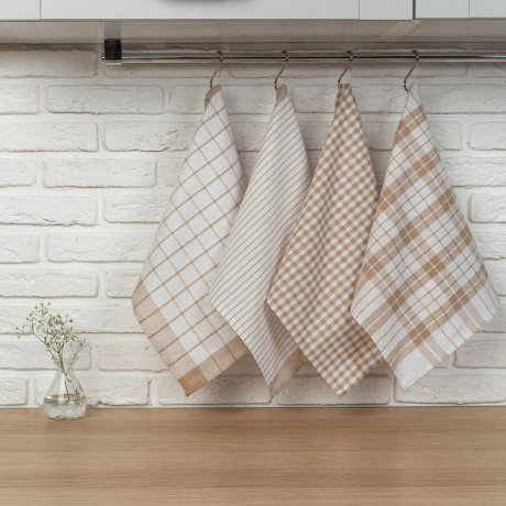 PROVANCE Комплект полотенец кухонных 4шт, 75% хлопок, 25% ПЭ 40х60см, "Классика"