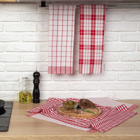 PROVANCE Комплект полотенец кухонных 4шт, 75% хлопок, 25% ПЭ 40х60см, "Классика"