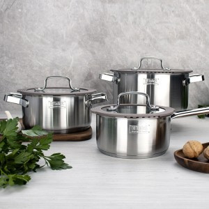 Набор посуды 3предм Экспириенс (ковш1,5л,кастр2,1л/3,9л) с крышк нерж.сталь индукция TR-17350 Taller