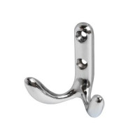 Крючок-вешалка мебельн 2-рожк СТАНДАРТ 335 CP хром Инд. уп. на подвесе (600,50)