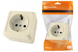 TDM Ладога роз. ОУ 1 мест. 16А сл. кость (земля) (10!) SQ1801-0016