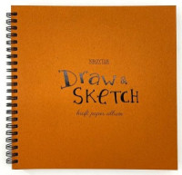 Скетчбук для эскизов 195х195мм,40л,бл.крафт 140гр/м,спир,обл.тв.Kraft 00133 1144824