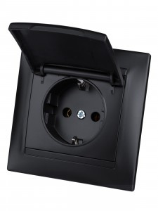 TDM Лама роз. СУ 1 мест. 16А (земля, крышка) IP44 графит SQ1815-0626