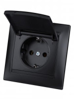 TDM Лама роз. СУ 1 мест. 16А (земля, крышка) IP44 графит SQ1815-0626