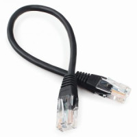 Cablexpert патч-корд UTP cat5e, 0,25м, литой, многожильный (черный)