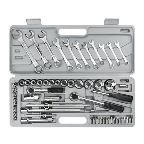 ЕРМАК Набор инструментов 63 предмета, универсальный, 1/2" и 1/4"