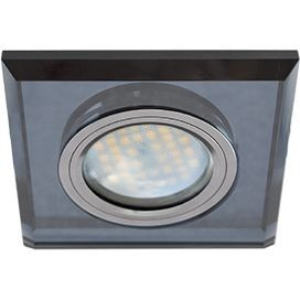Ecola DL1651 MR16 GU5.3 св-к  Квадрат Стекло Черный/Черный хром 25x90x90 FB1651EFF (10!)