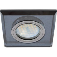 Ecola DL1651 MR16 GU5.3 св-к  Квадрат Стекло Черный/Черный хром 25x90x90 FB1651EFF (10!)