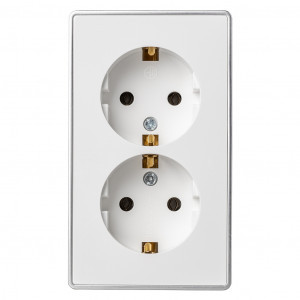 Smartbuy Сириус роз. ОУ 2 мест. 16А (земля) белая SBE-07w-16-S2-Z