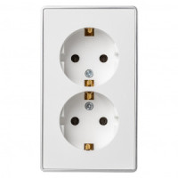 Smartbuy Сириус роз. ОУ 2 мест. 16А (земля) белая SBE-07w-16-S2-Z