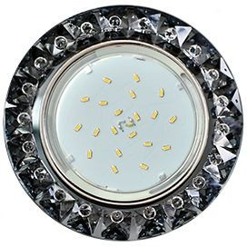 Ecola GX53 H4 5361 св-к Стекло Круг с крупными стразами Конус, Черный/Хром 52x120 FQ53RGECB (10!)