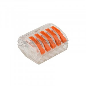 REXANT клеммная колодка (СМК) с рычагом 5-проводная (0,08-2,5 (4)мм) прозр. цена за шт (40!), 07-5