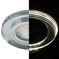 Ecola LD1650 MR16 GU5.3 св-к Стекло Круг подсветка 4K Хром/Хром 25x95 SC1650EFF (10!)