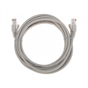 REXANT коммутац. шнур (патч-корд) U/UTP, cat5e, 3м, литой, RJ45-RJ45, LSZH, серый, 02-0100-3