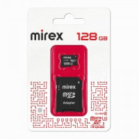 Флэш-карта (памяти) microSDХC адаптер MIREX 128Gb (UHS-I, U3, class 10)