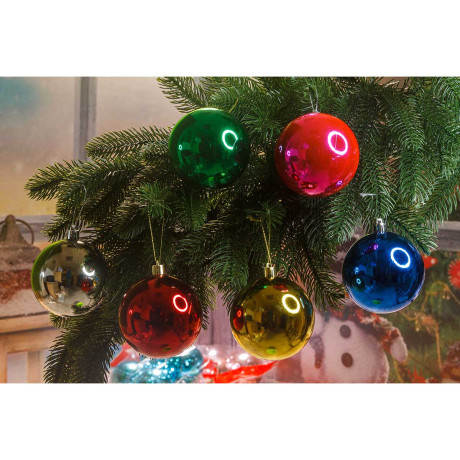 Шар Т174 6шт 8см (глянцевые) микс (64)