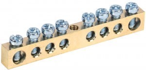 IEK шина нулевая PEN "земля-ноль" 6х9мм 8/1 (8 отв. креп по центр) YNN10-08-100