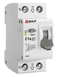 EKF PROxima устройство защиты от дугового пробоя (УЗДП) 1P+N 16А 6кА хар-ка C afdd-2-16C-pro