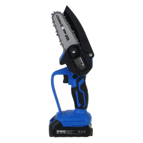 РОКОТ Электропила аккумуляторная, 1АКБ, шина 100мм, 2 А*ч Li-ion