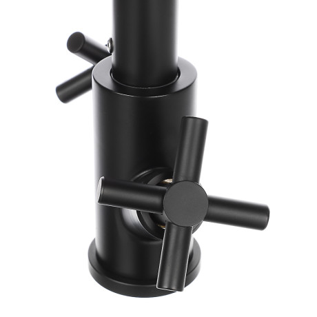 СоюзКран Смеситель для кухни, поворотный излив, кер. кран-буксы 1/2, черный, нерж.сталь, SS01-R240