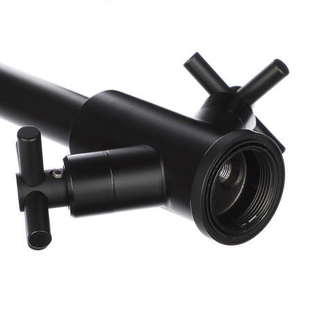 СоюзКран Смеситель для кухни, поворотный излив, кер. кран-буксы 1/2, черный, нерж.сталь, SS01-R240