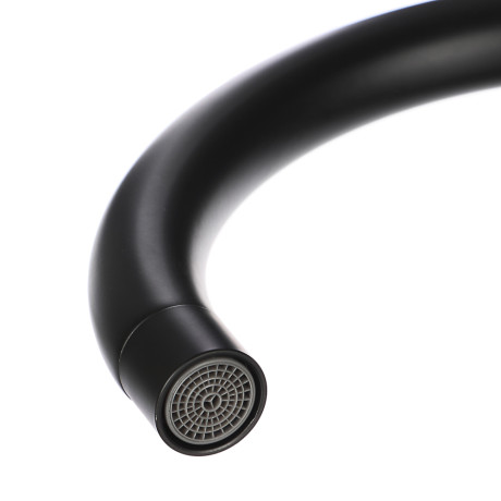 СоюзКран Смеситель для кухни, поворотный излив, кер. кран-буксы 1/2, черный, нерж.сталь, SS01-R240