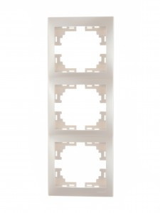 Lezard Мира рамка 3 мест. (б/вст, вертик.) перламутр (PC) 701-3000-153