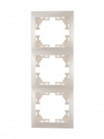 Lezard Мира рамка 3 мест. (б/вст, вертик.) перламутр (PC) 701-3000-153