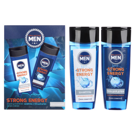 Подарочный набор мужской DC STRONG ENERGY:Гель для душа 250мл+Шампунь 250мл