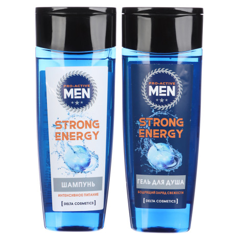 Подарочный набор мужской DC STRONG ENERGY:Гель для душа 250мл+Шампунь 250мл