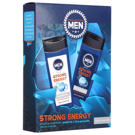 Подарочный набор мужской DC STRONG ENERGY:Гель для душа 250мл+Шампунь 250мл