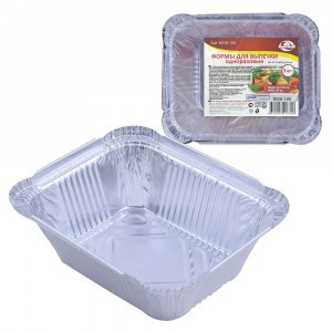 Форма д/выпечки однор,н-р3шт/уп,цена за уп,490мл,14*11*4,5см(кратность6шт!!!),алюм МО8-100 Мультидом