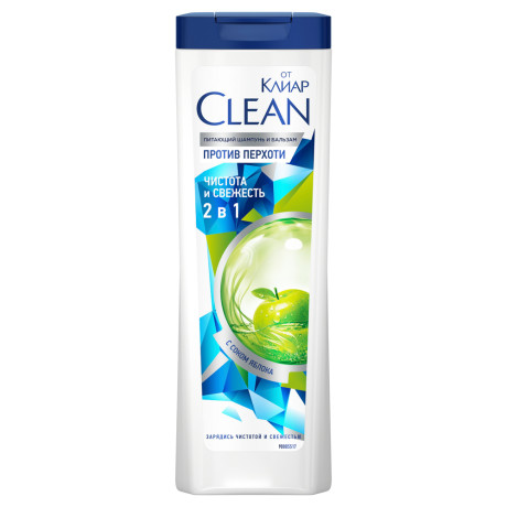 Шампунь и бальзам-ополаскиватель Сlean от Сlear, Чистота и свежесть, 365мл