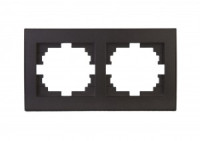 Lezard RAIN рамка 2 мест. гориз. черный графит матовый (PC) 703-4141-147