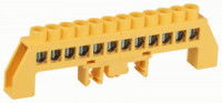 ЭРА шина PE земля ШНИ-8х12-12-Д-Желтый 12 отв в комб. изоляторе на DIN-рейку (10шт цена за шт) 62978